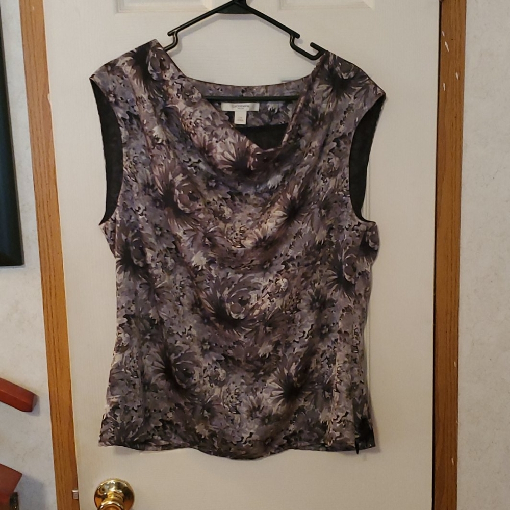 Lizclaiborne black and Gray silk tank